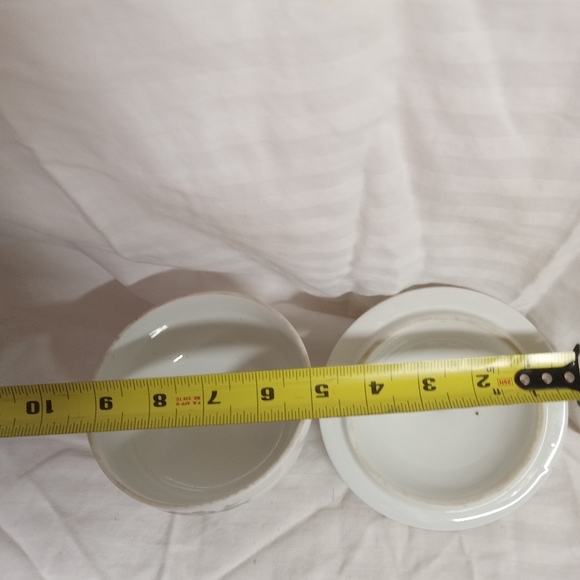 2-Pc Lefton Footed China Vintage Anniversary Candy, Trinket Dish #6290 - Picture 3 of 7